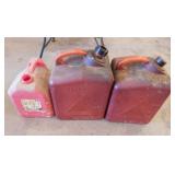 3 plastic gas cans