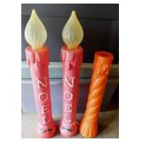 3 USA Christmas candle blow molds,