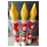3 General Foam Noel Christmas candle blow molds,