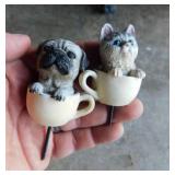 200+ resin teacup pet garden stakes or crafting,
