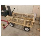 Expanded metal yard garden wagon w/ pneumatic