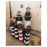 6 solar yard lighthouse towers, tallest 48"