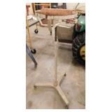 Antique iron 3 legged adjustable stand w/ rolling