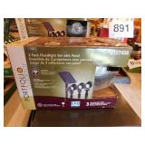 4 Portfolio outdoor solar flood light sets in box