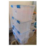 4 Sterilite 54 qt. storage totes w/ lids