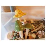 Mushroom garden stakes - Hummingbird wind chimes