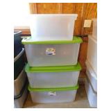 3 Sterilite 120 qt. storage totes w/ lids -