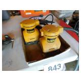 Two DeWalt DW411 palm grip sanders