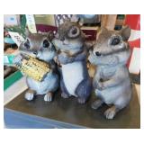 Colony of resin ground squirrels in large tote w/