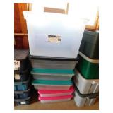 6 storage sweater boxes w/ lids, largest 112