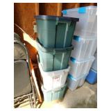 4 Rubbermaid Roughneck storage totes w/ lids, 14