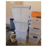 4 Sterilite gasket lid storage totes w/ lids, 54