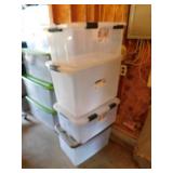 4 storage totes w/ lids: Sterilite - Homz - 112