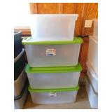 3 Sterilite storage totes w/ lids, 120 quarts -