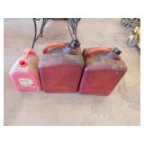 3 plastic gas cans