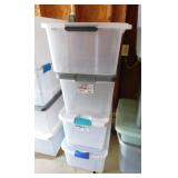 4 Sterilite storage totes w/ lids, largest 64