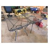 2 expanded metal 30" sq patio tables and one