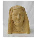 Hand carved Native American Indian natural wood