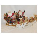 2 large Santa's & Reindeer statue