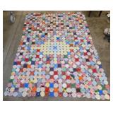Vintage hand stitched full size Yo-Yo quilt