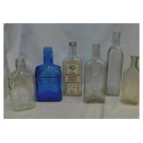 Vintage bottles, some w/ labels & names: Watkins