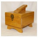 Vintage wooden shoe shining box w/ dove tailed