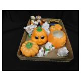 Hand painted ceramic pumpkins & ghosts lot