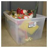 Tote of Christmas items, some new in pkg.