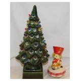 Vintage ceramic 18' lighted Christmas tree -