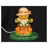 Hand painted ceramic Scarecrow light