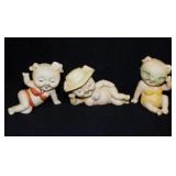 Pig lot, porcelain & glass figurines