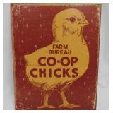 Metal Farm Bureau Co-op Chicks sign, 12.5' x 16'