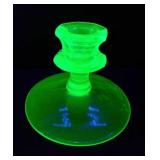 Uranium glass candlestick