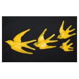 Hand carved swallows bird wall hangings