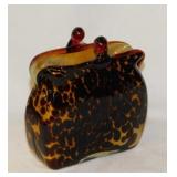 Murano hand blown Le Opera print glass purse