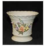 Lefton Antique Ivory multi-color raised flowers