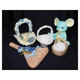 Vintage hand painted ceramic baskets - Kimple