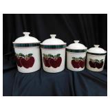 1990's Applejack kitchen canister set w/ lids,