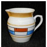 Hand painted Czechoslovakia creamer, 3.5' tall -