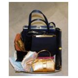 Huge box of vintage purses including 2 box purses