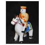 Vintage Japan porcelain Equestrian sculpture,