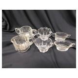 3 vintage glass creamer & sugar bowl sets: Anchor
