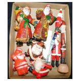 Vintage dancing Santa's Christmas ornaments -