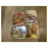 4 metal frames w/ puzzles, frames for your