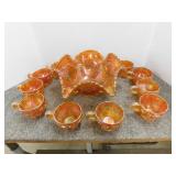 12 piece Imperial Glass Marigold Carnival glass