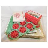 Vintage Christmas placemats, cards & tablecloths