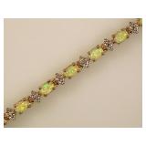 Sterling silver fire opal tennis bracelet