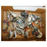 Antique German Putz hand painted birds, pheasant,