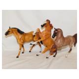 3 Hartland plastic horses, several rub marks