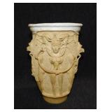 Pottery vase w/ textured details & sculptured
